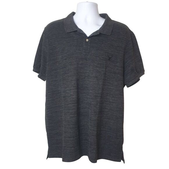 American Eagle Outfitters Mens Polo Shirt 2X Core Flex Classic Fit Charcoal Gray - Picture 1 of 5